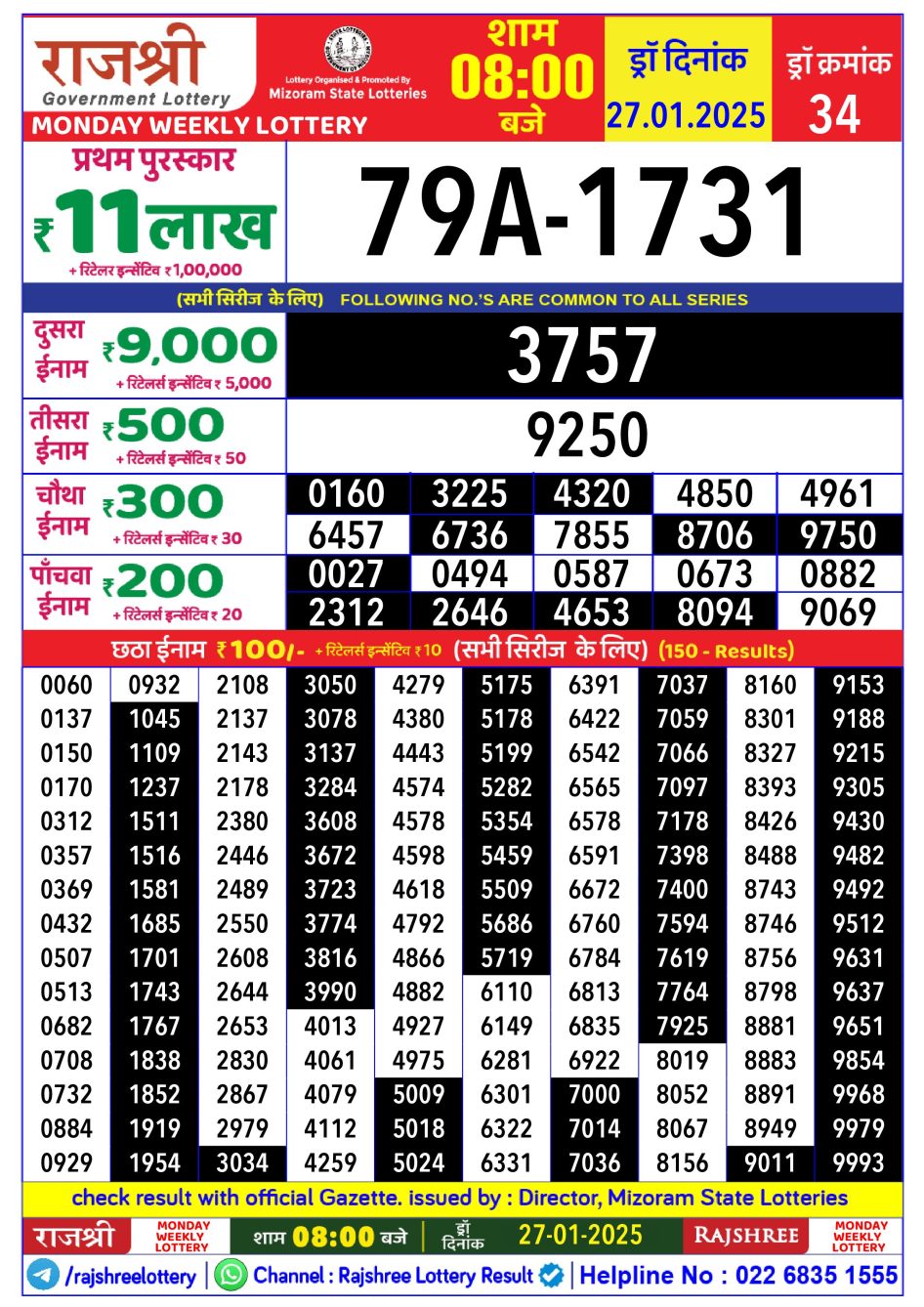 Everest Result Today Dear Lottery Chart