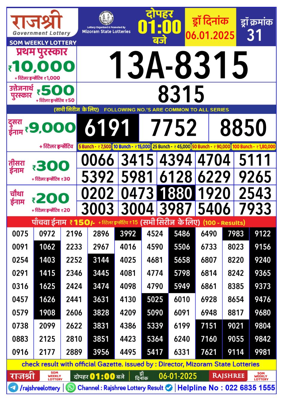 Everest Result Today Dear Lottery Chart