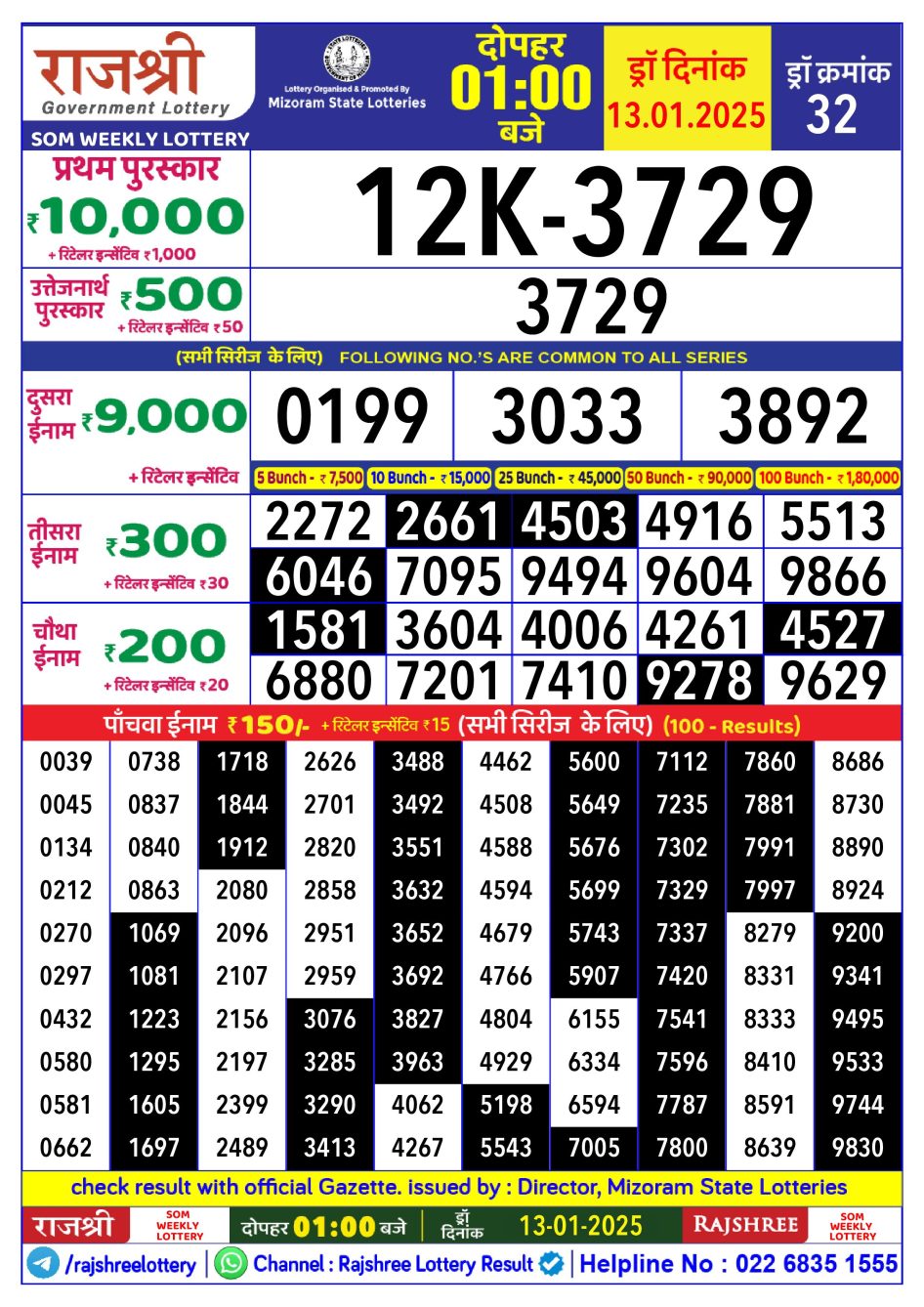 Everest Result Today Dear Lottery Chart