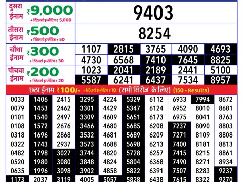 Everest Result Today Dear Lottery Chart