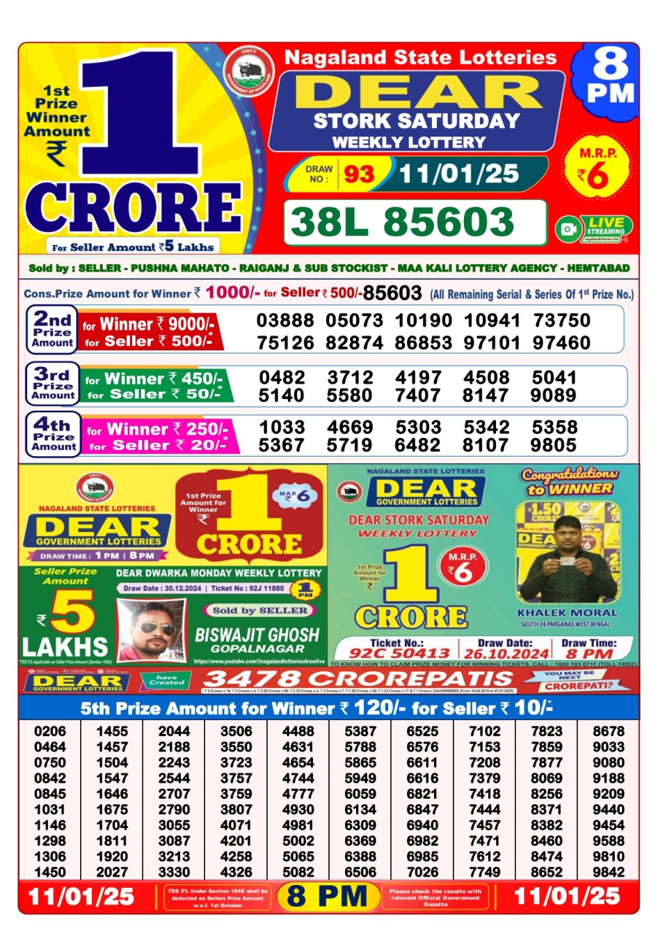 Everest Result Today Dear Lottery Chart