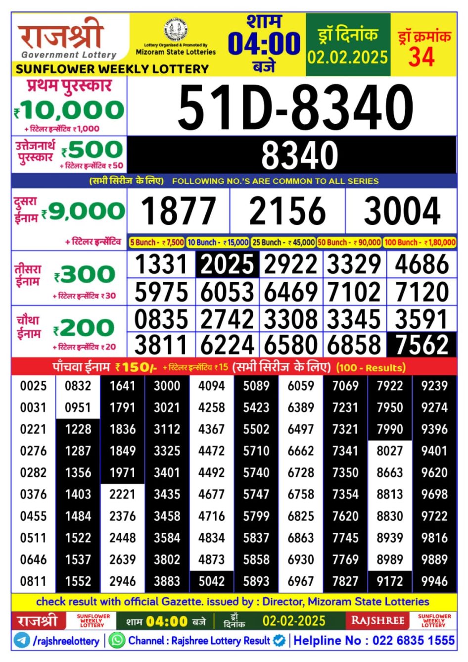 Everest Result Today Dear Lottery Chart