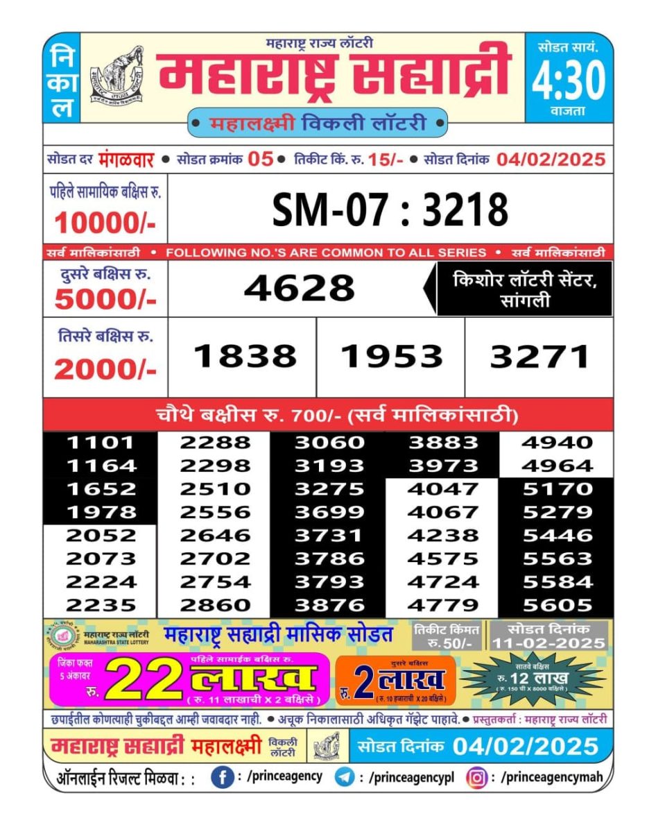 Everest Result Today Dear Lottery Chart