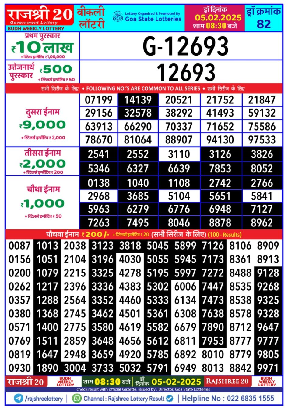 Everest Result Today Dear Lottery Chart