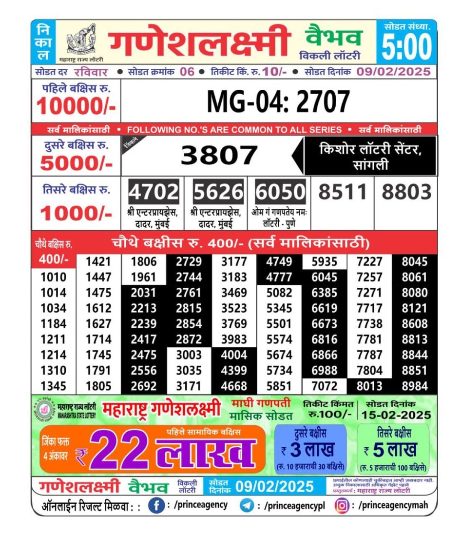 Everest Result Today Dear Lottery Chart