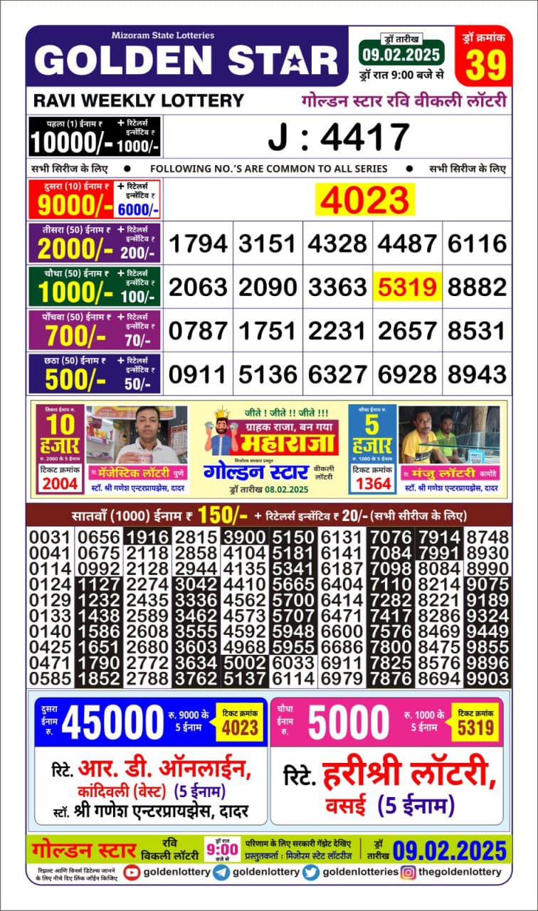 Everest Result Today Dear Lottery Chart