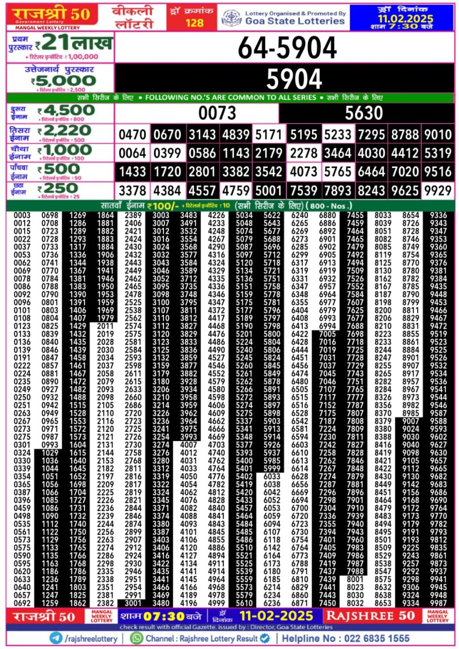 Everest Result Today Dear Lottery Chart