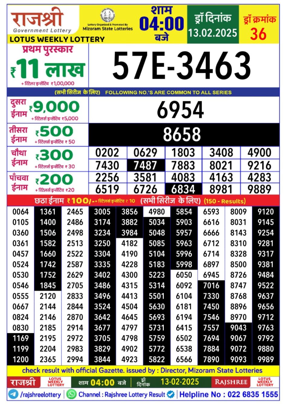 Everest Result Today Dear Lottery Chart