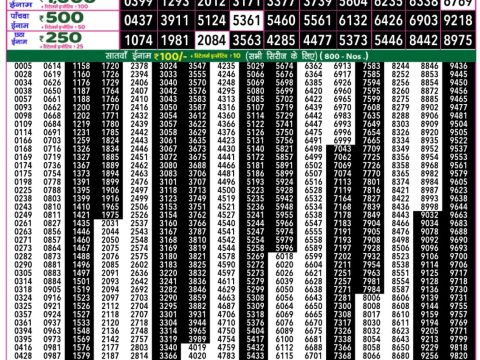 Everest Result Today Dear Lottery Chart