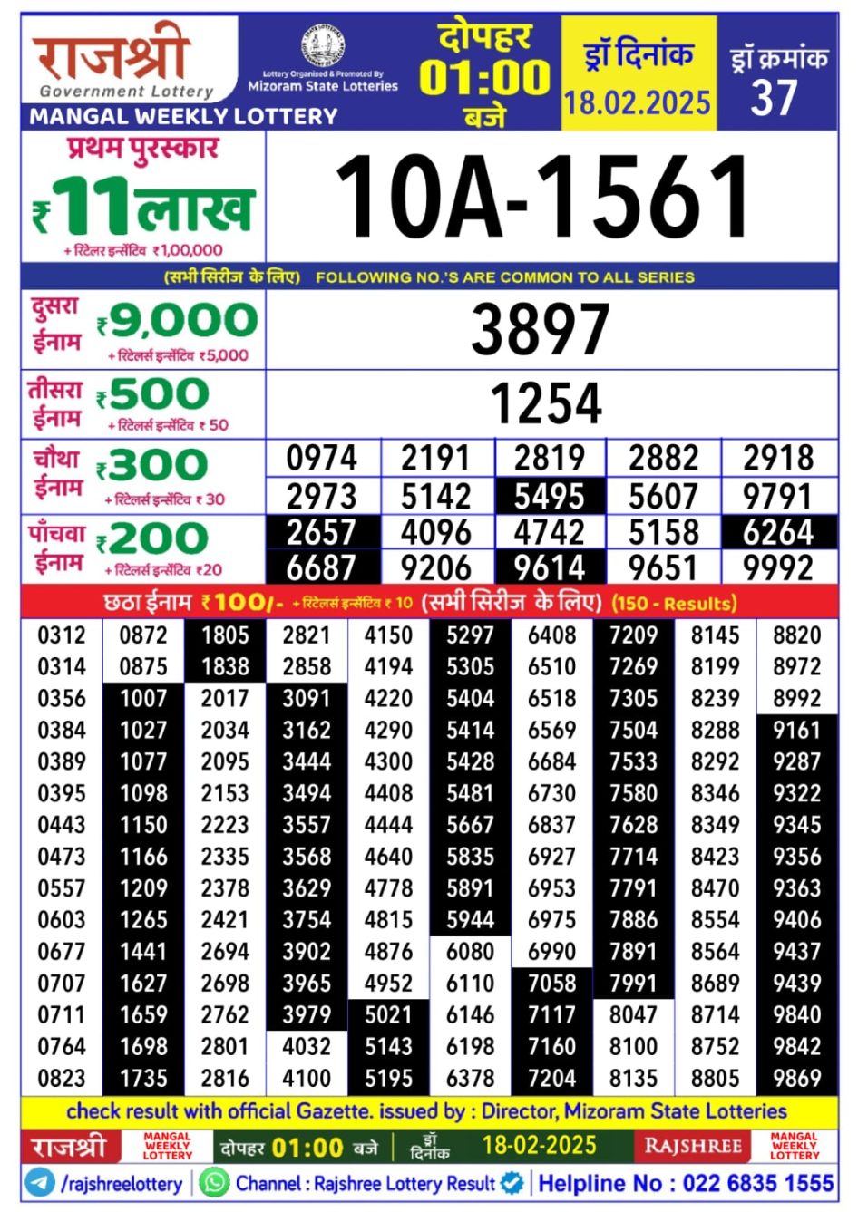 Everest Result Today Dear Lottery Chart