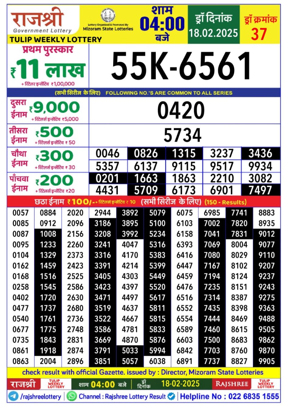 Everest Result Today Dear Lottery Chart