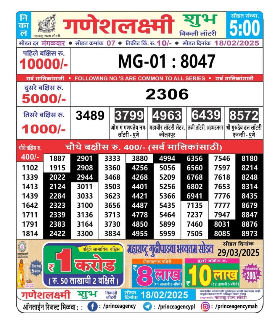 Everest Result Today Dear Lottery Chart