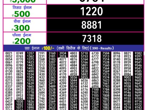 Everest Result Today Dear Lottery Chart