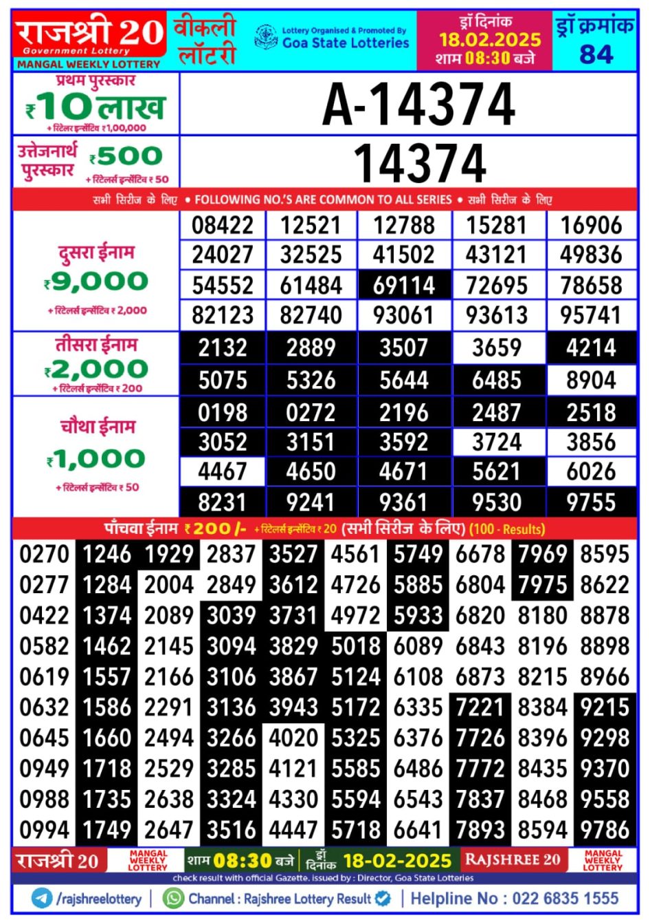 Everest Result Today Dear Lottery Chart