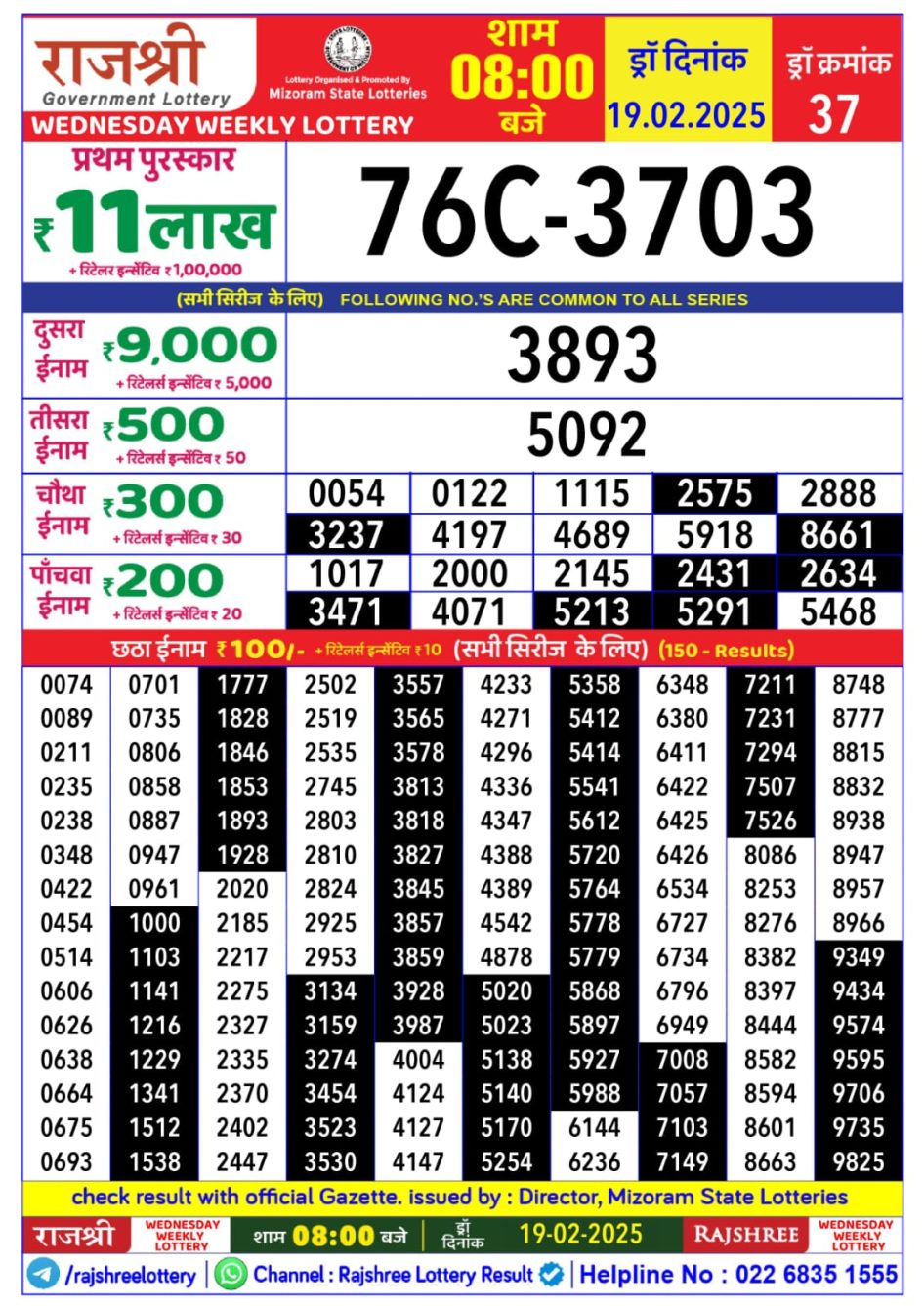 Everest Result Today Dear Lottery Chart