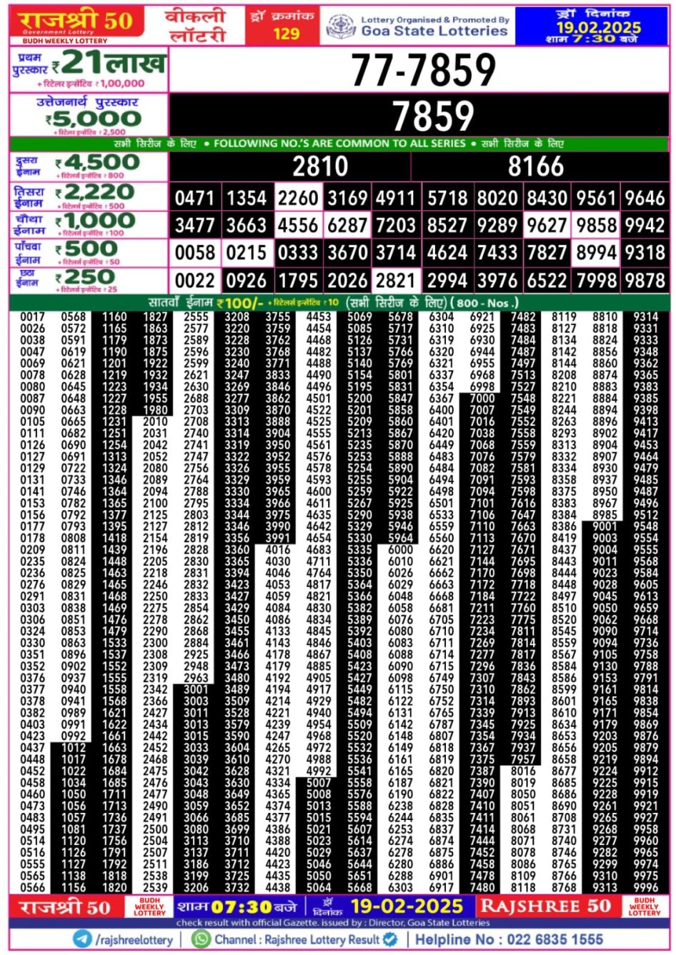 Everest Result Today Dear Lottery Chart