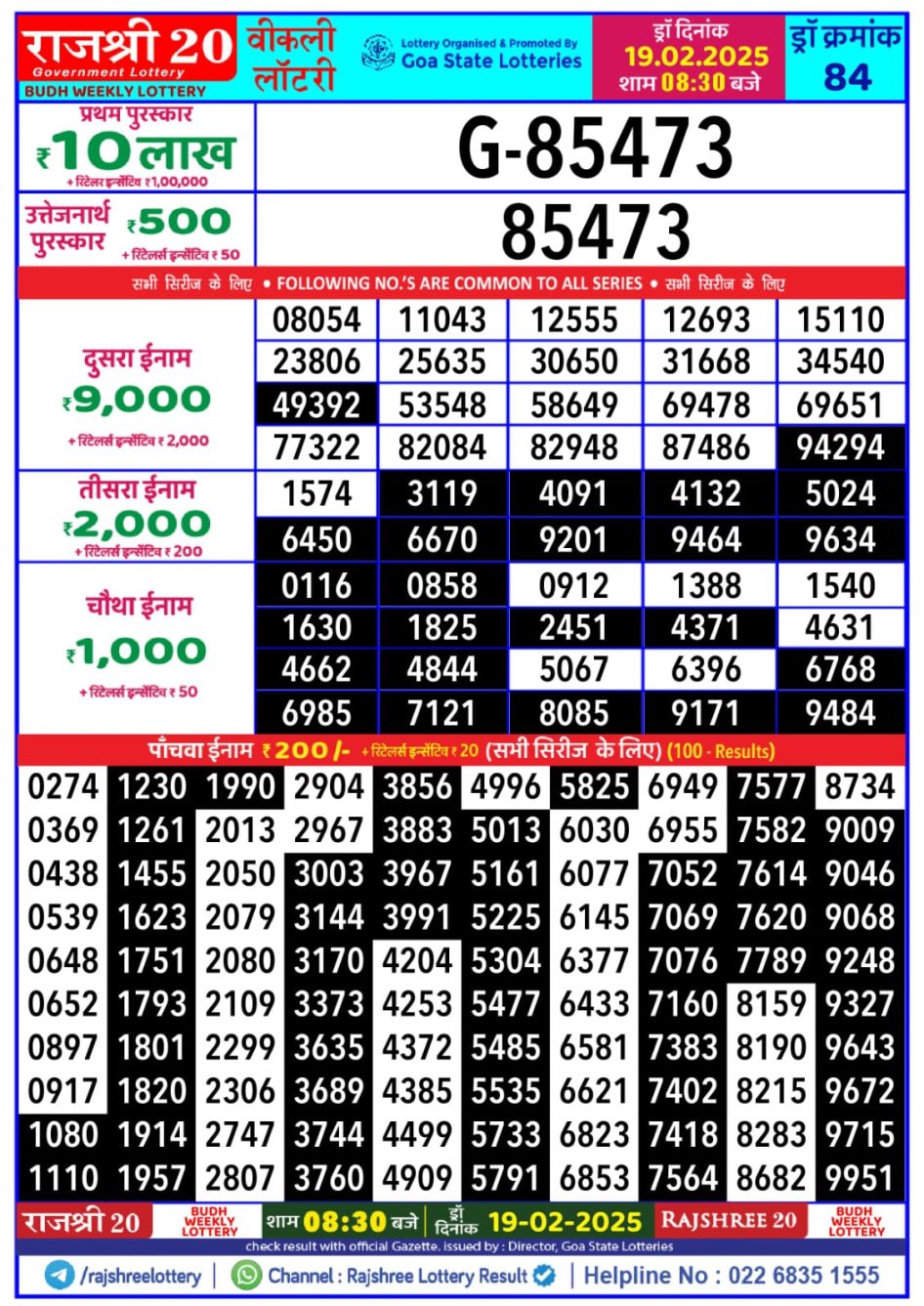 Everest Result Today Dear Lottery Chart