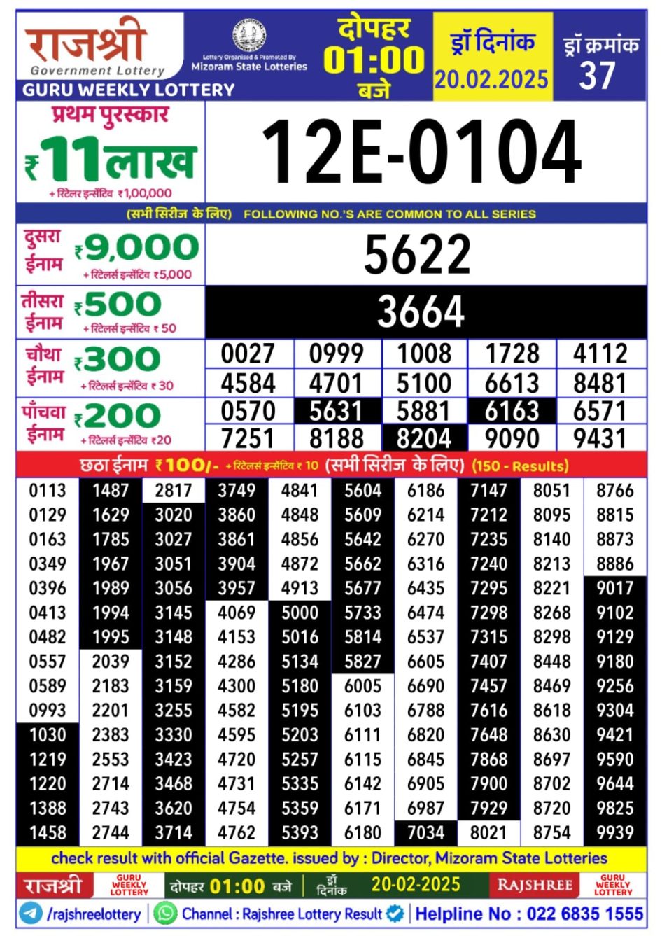 Everest Result Today Dear Lottery Chart