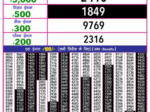 Everest Result Today Dear Lottery Chart