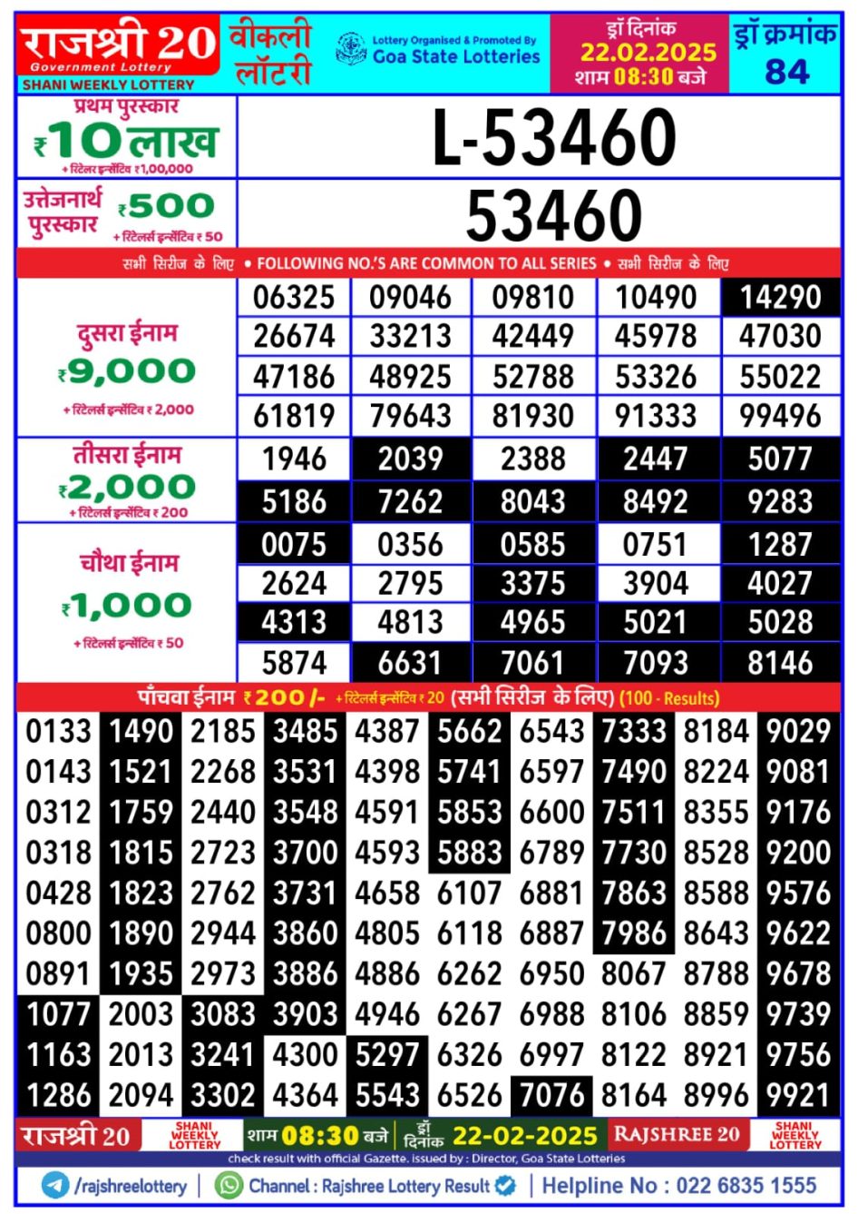 Everest Result Today Dear Lottery Chart