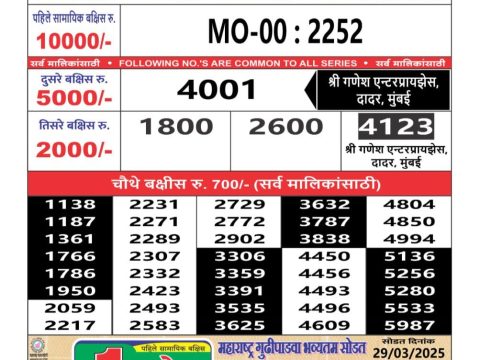 Everest Result Today Dear Lottery Chart