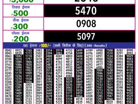 Everest Result Today Dear Lottery Chart