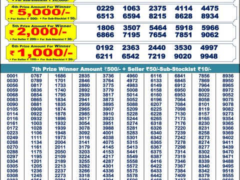 Punjab State Dear 200 Monthly Lottery Result