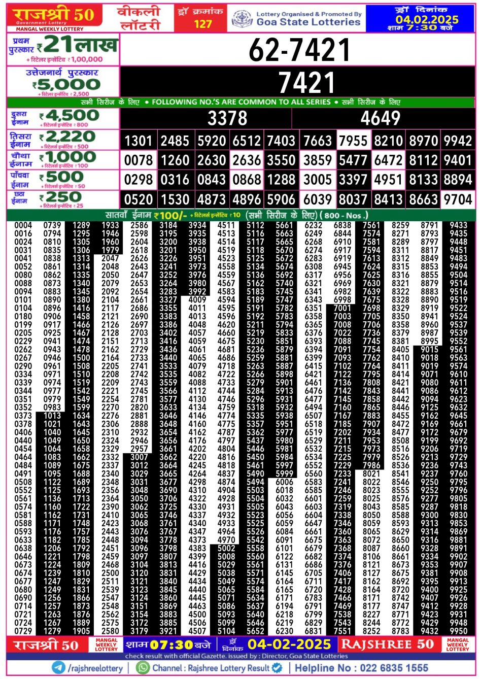 Everest Result Today Dear Lottery Chart