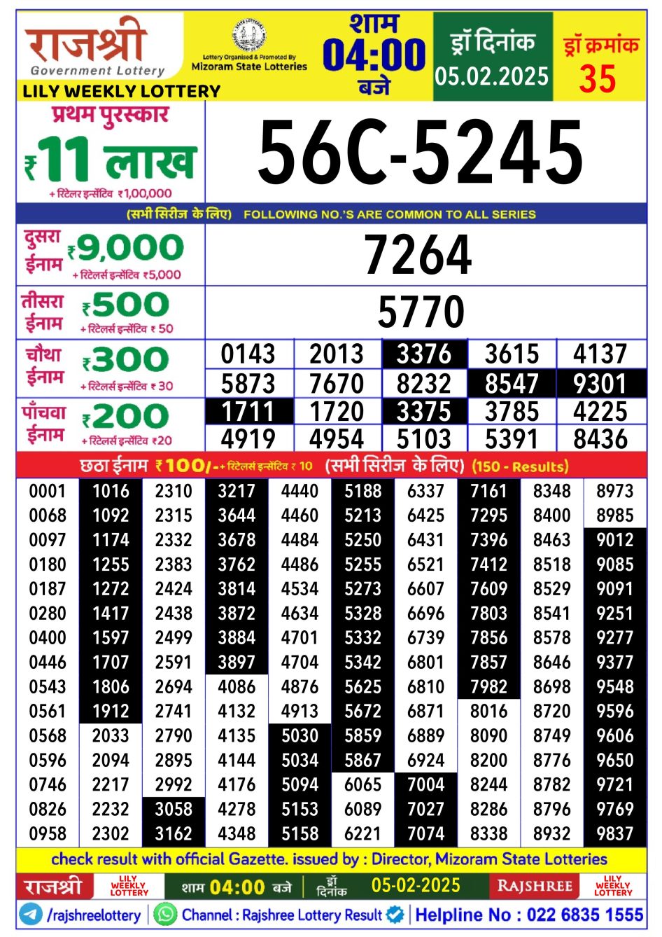 Everest Result Today Dear Lottery Chart