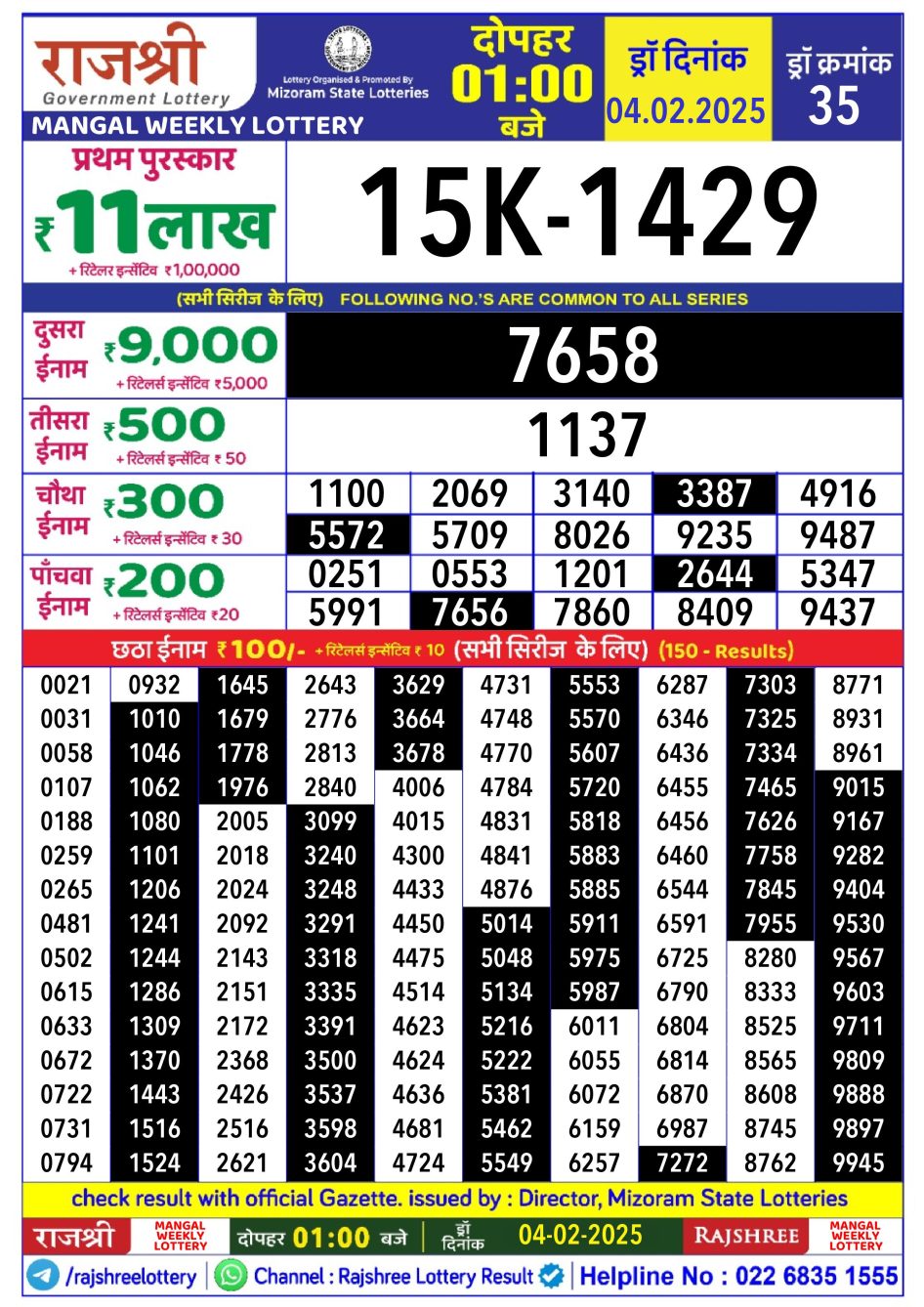 Everest Result Today Dear Lottery Chart