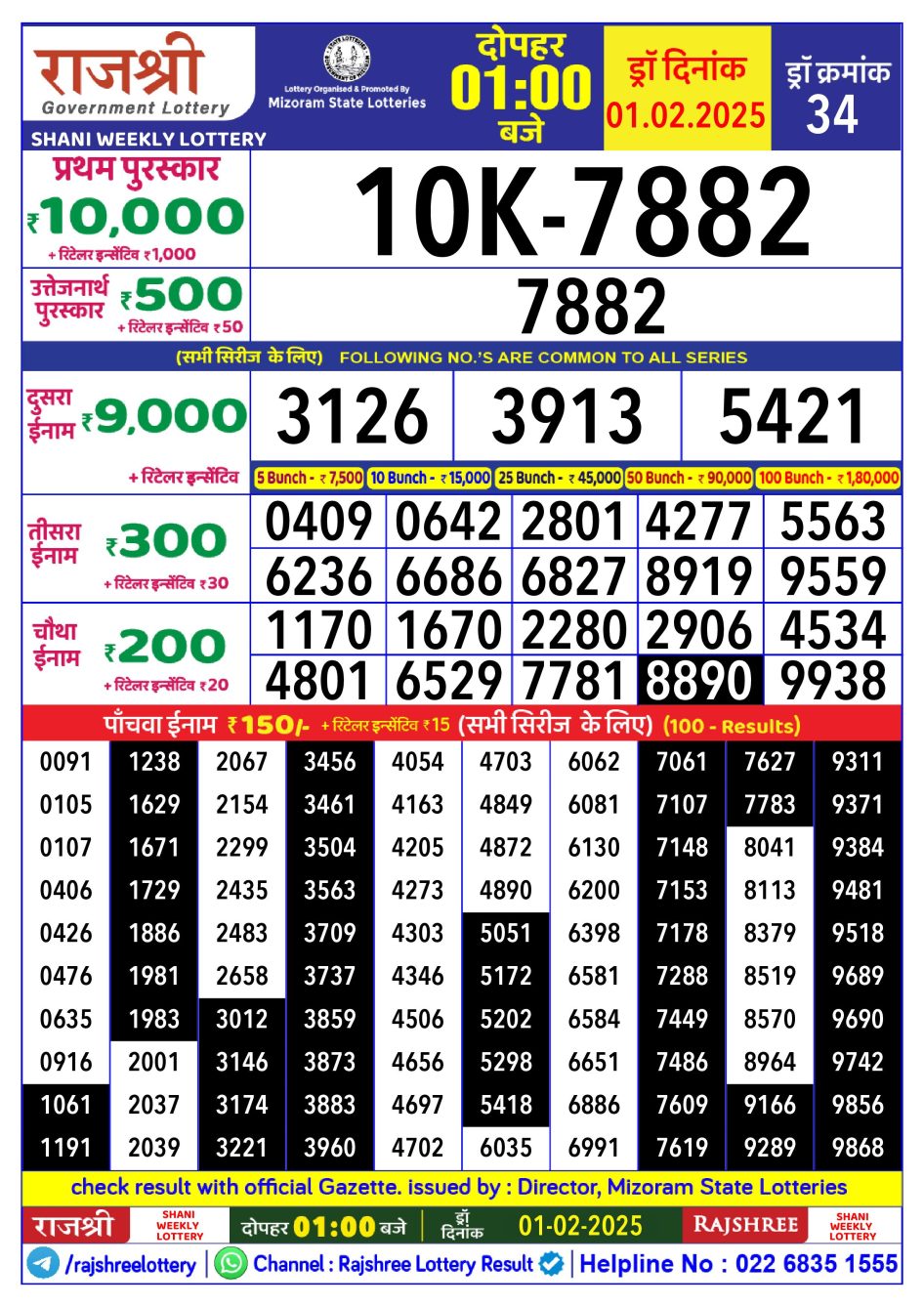 Everest Result Today Dear Lottery Chart