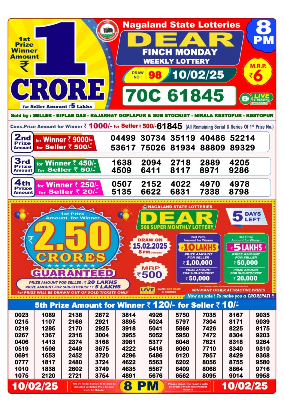 Everest Result Today Dear Lottery Chart