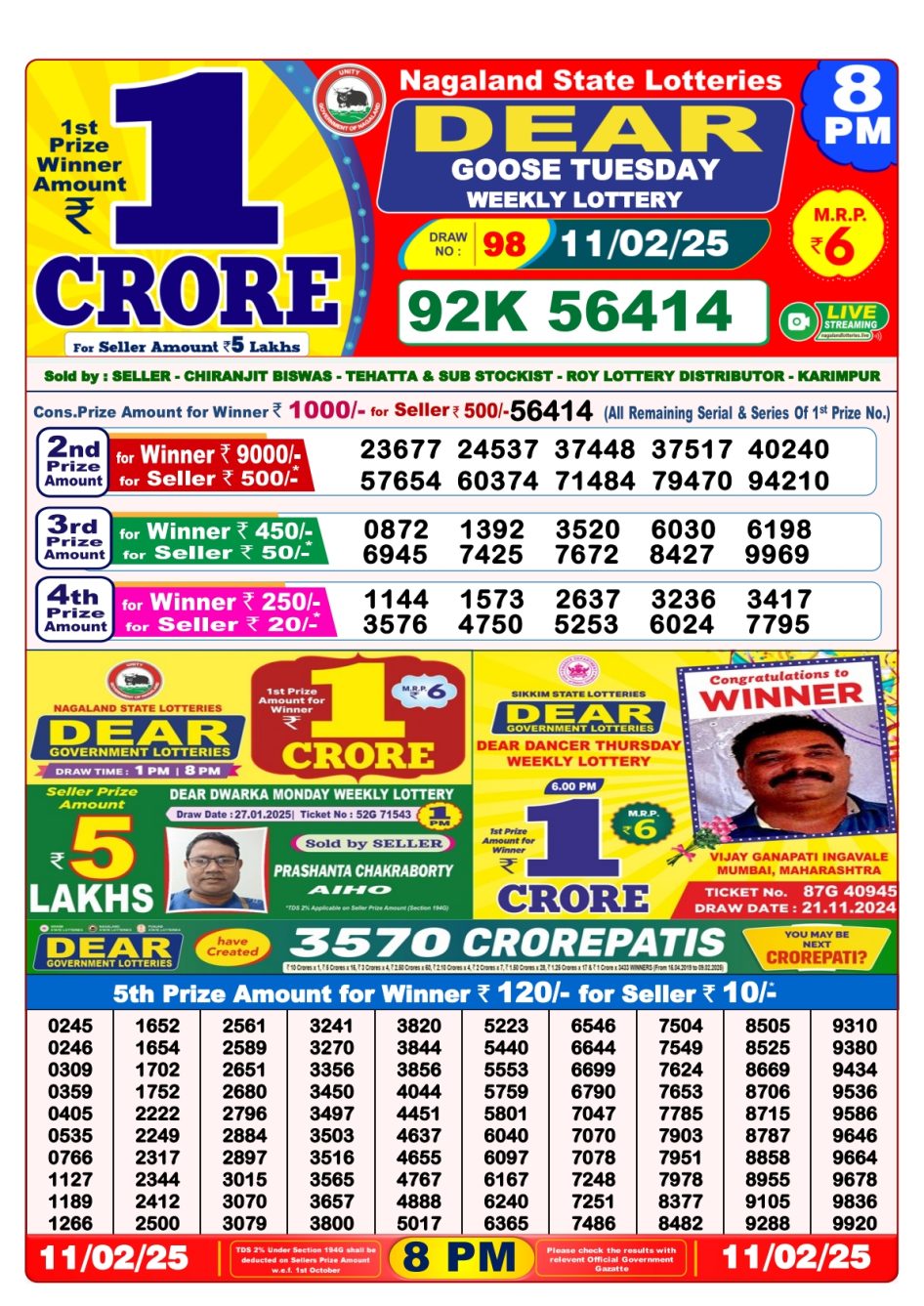 Everest Result Today Dear Lottery Chart