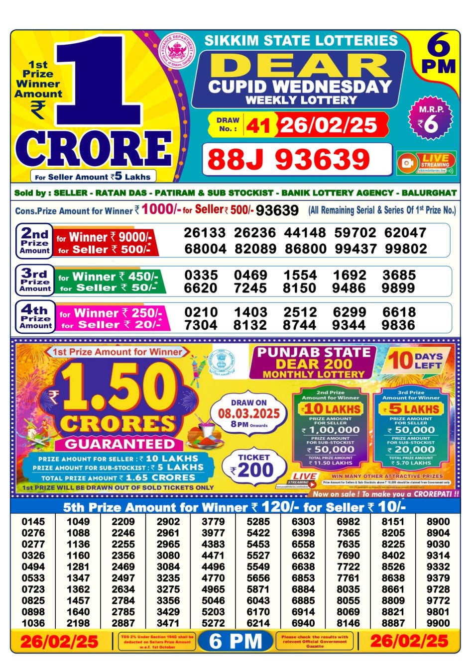 Everest Result Today Dear Lottery Chart