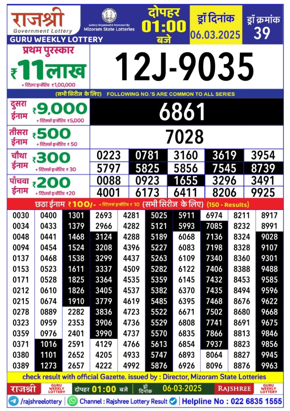 Everest Result Today Dear Lottery Chart