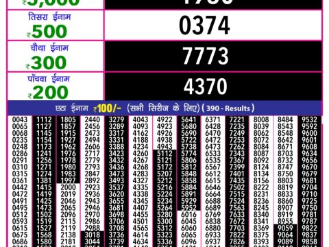 Everest Result Today Dear Lottery Chart