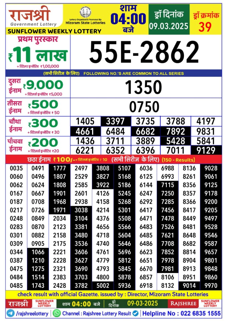 Everest Result Today Dear Lottery Chart