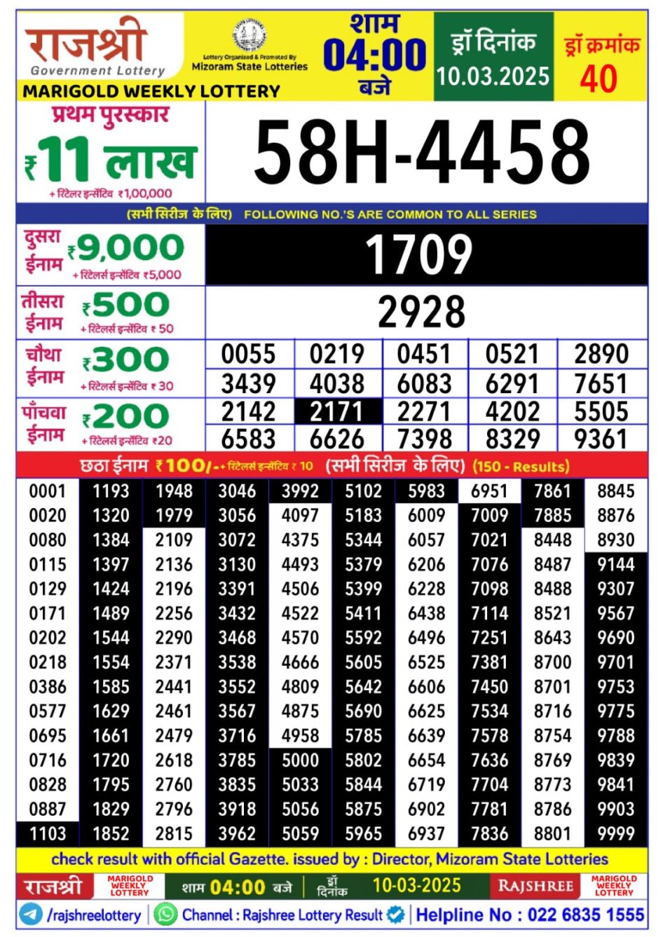 Everest Result Today Dear Lottery Chart