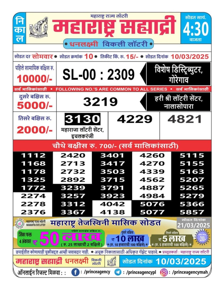 Everest Result Today Dear Lottery Chart