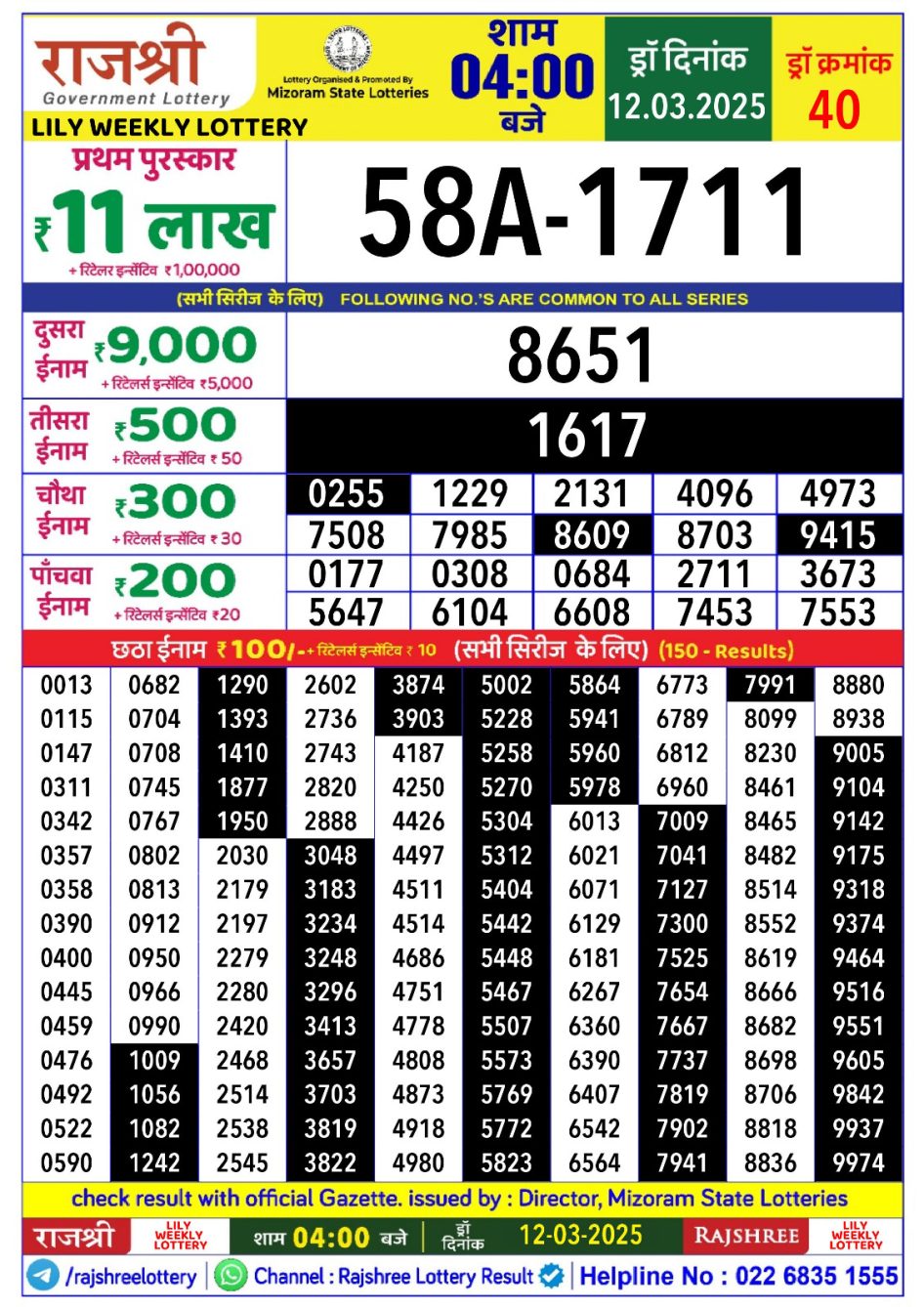 Everest Result Today Dear Lottery Chart