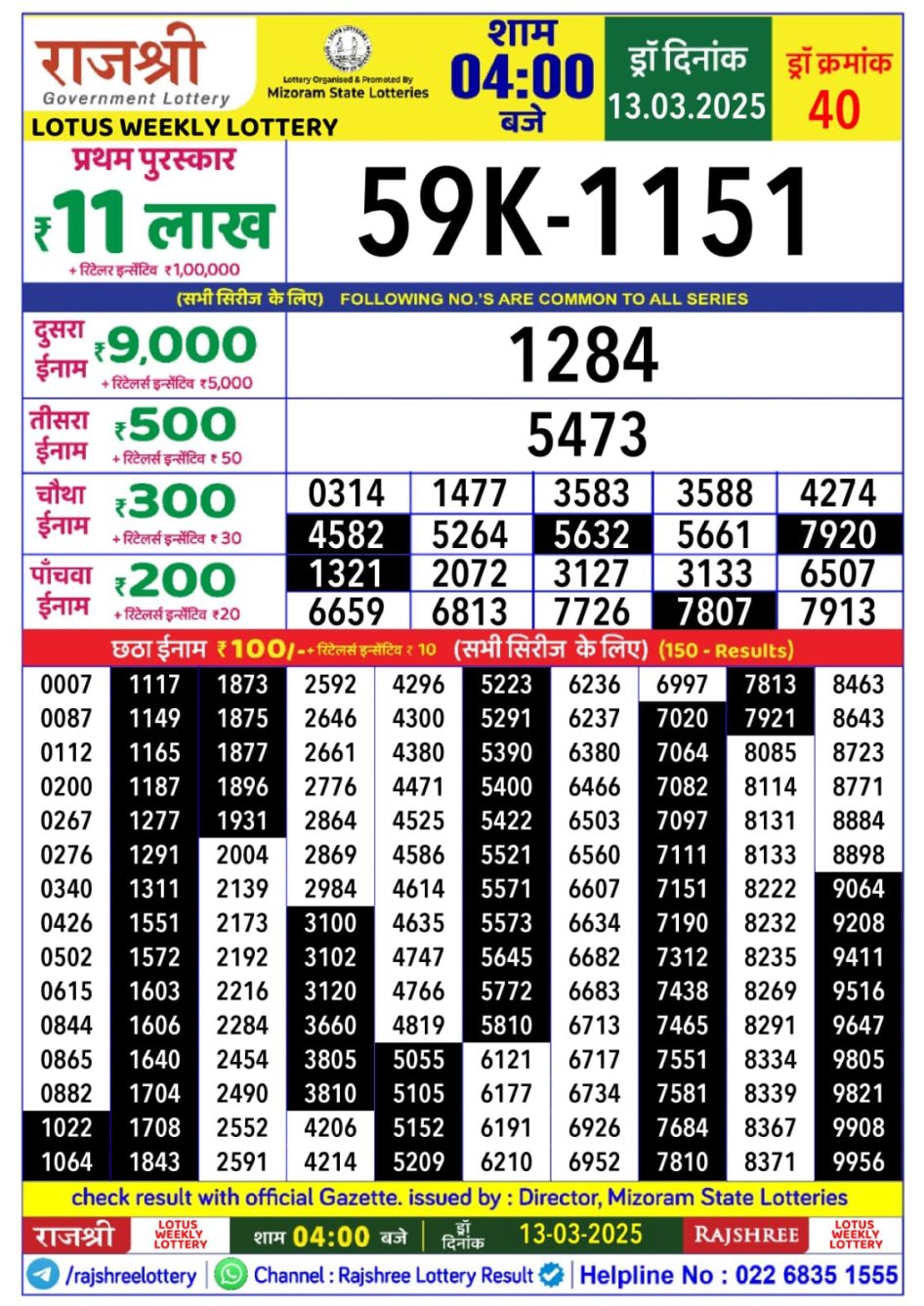 Everest Result Today Dear Lottery Chart