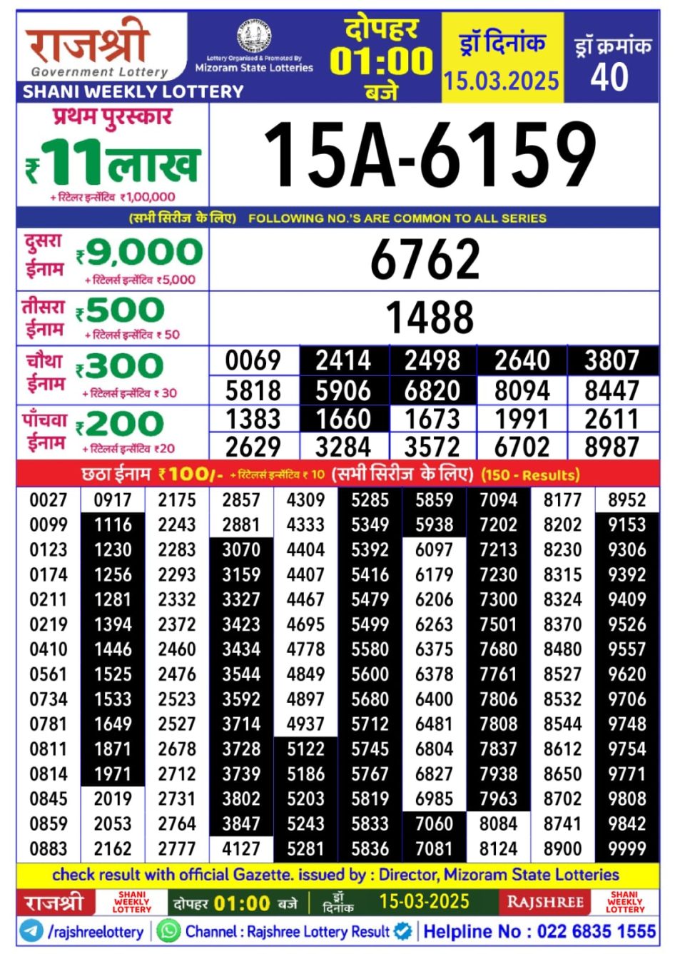 Everest Result Today Dear Lottery Chart