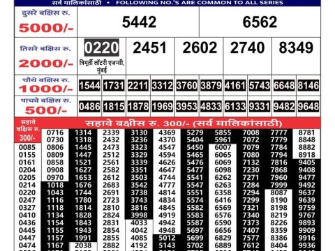 Everest Result Today Dear Lottery Chart