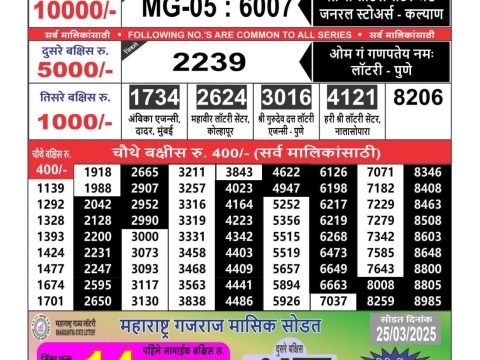 Everest Result Today Dear Lottery Chart