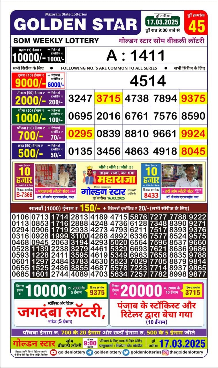 Everest Result Today Dear Lottery Chart