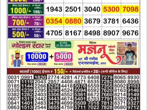 Everest Result Today Dear Lottery Chart