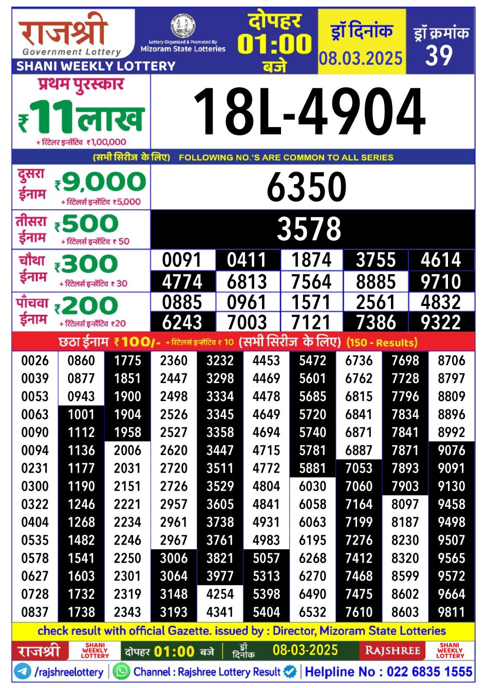 Everest Result Today Dear Lottery Chart