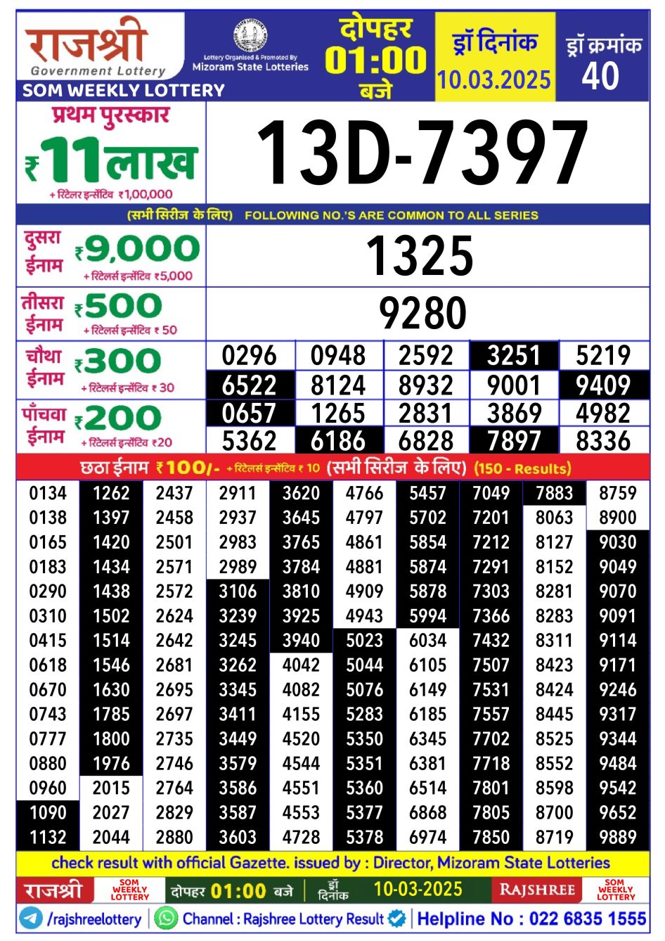 Everest Result Today Dear Lottery Chart