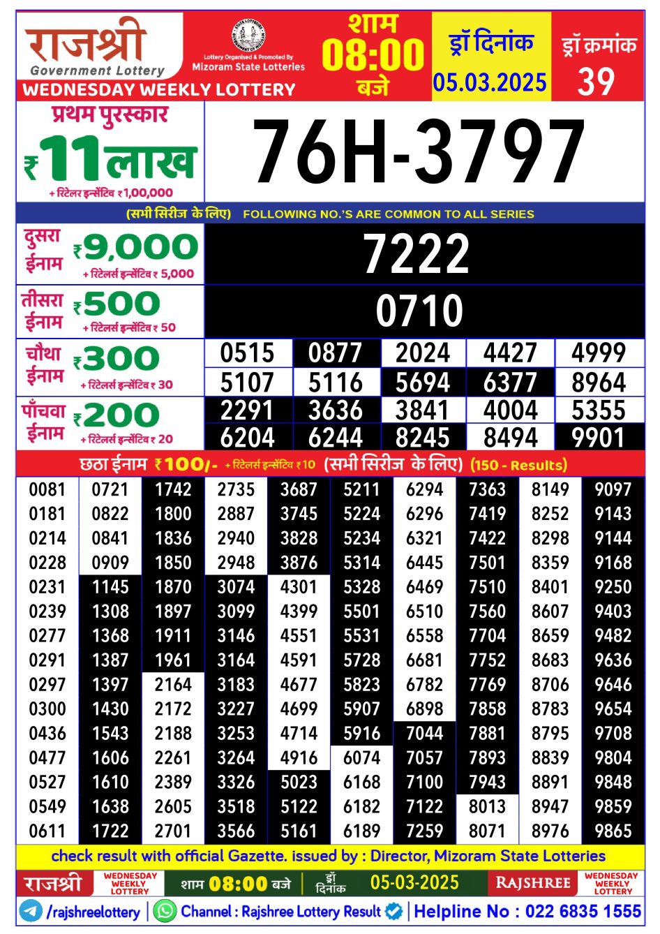 Everest Result Today Dear Lottery Chart