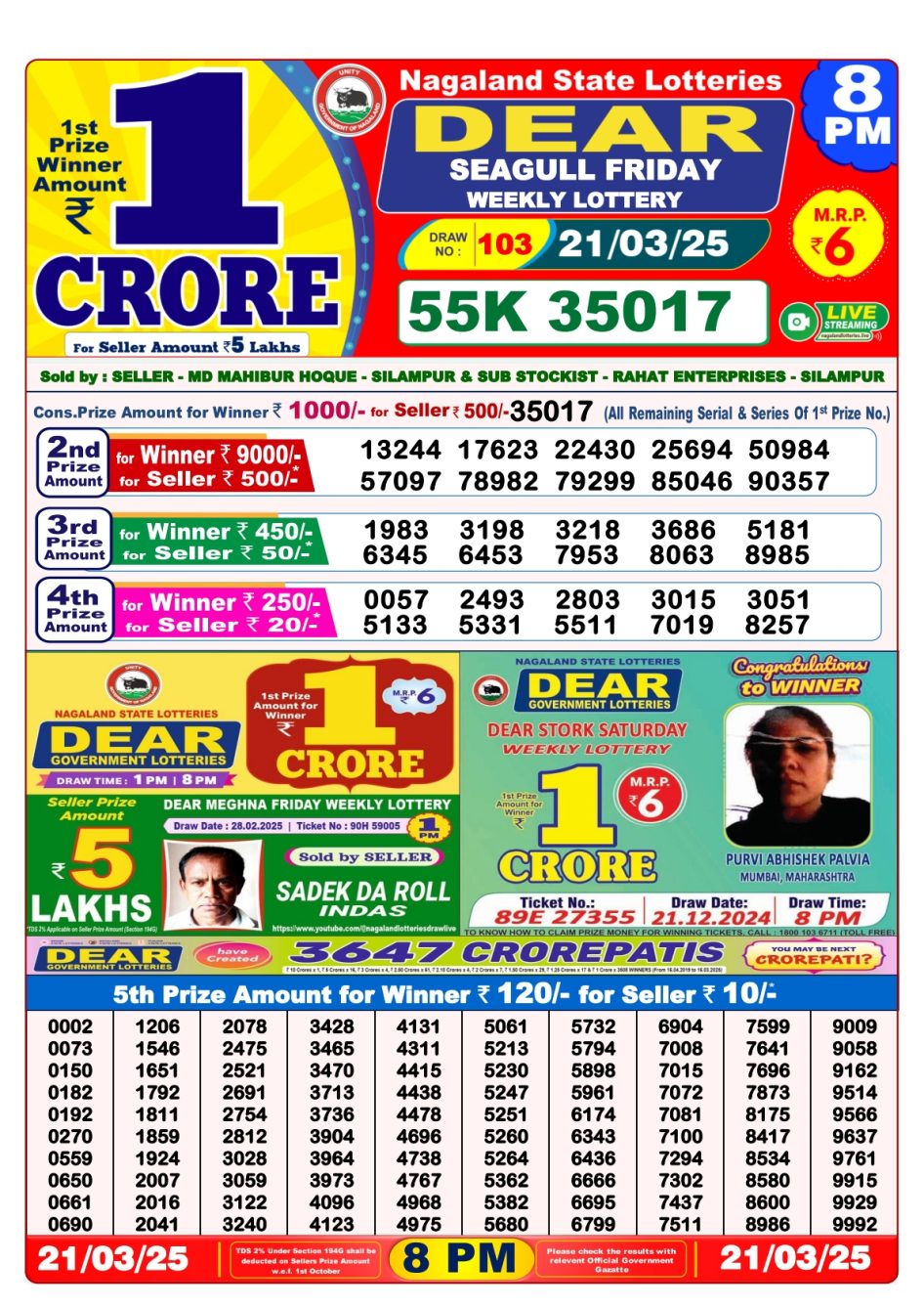 Everest Result Today Dear Lottery Chart